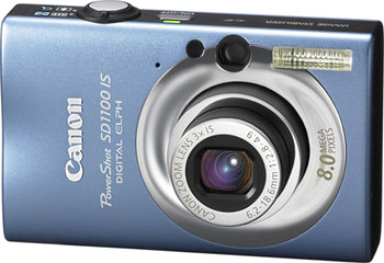 Câmera digital Canon PowerShot SD1100 IS - Azul - Cortesia Canon, editada pelo Câmera versus Câmera