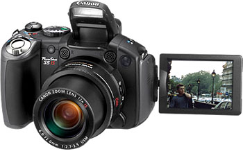 Câmera digital Canon PowerShot S5 IS - Cortesia Canon, editada pelo Câmera versus Câmera