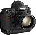 Máquina digital Nikon D3 com lente opcional