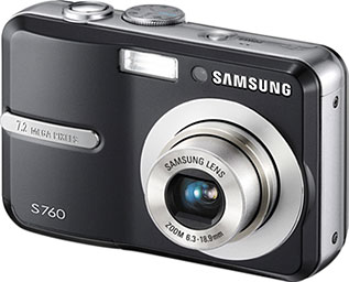 Câmera digital Samsung S760 - Cortesia da Samsung, editada pelo Câmera versus Câmera