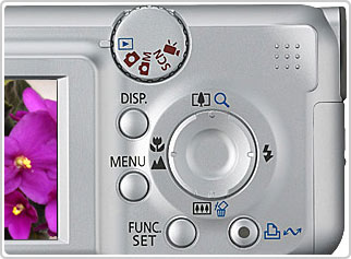 Câmera digital Canon PowerShot A460 - Costas, detalhe - Cortesia Canon, editada pelo Câmera versus Câmera