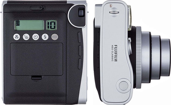 Câmera analógica de fotos instantâneas Fujifilm Instax Mini 90 Neo Classic - Preta, Costas e Topo