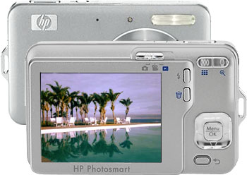 Câmera digital HP Photosmart R742 - Cortesia da HP, editada pelo Câmera versus Câmera