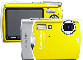 Câmera digital Olympus Stylus 850 SW - Cortesia Olympus, editada pelo Câmera versus Câmera