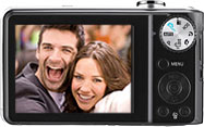 Máquina digital Samsung PL100 - Costas - Cortesia da Samsung, editada pelo Câmera versus Câmera