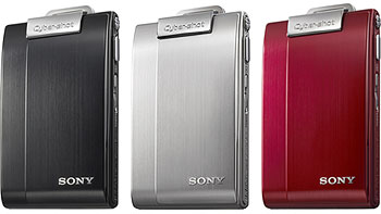 Câmera digital Sony Cyber-shot DSC-T200  - Posição vertical - Cortesia Sony, editada pelo Câmera versus Câmera
