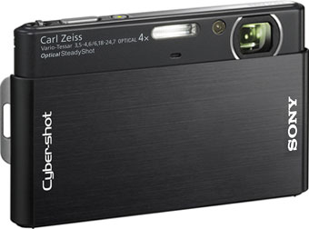 Câmera digital Sony Cyber-shot DSC-T77  - Preta - Cortesia Sony, editada pelo Câmera versus Câmera