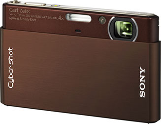 Câmera digital Sony Cyber-shot DSC-T77 - Marrom - Cortesia Sony, editada pelo Câmera versus Câmera