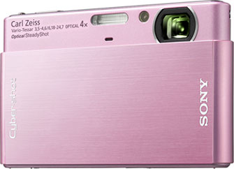 Câmera digital Sony Cyber-shot DSC-T77 - Rosa - Cortesia Sony, editada pelo Câmera versus Câmera