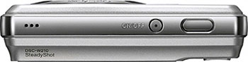 Câmera digital Sony Cyber-shot DSC-W210 - Prata, Topo - Cortesia Sony, editada pelo Câmera versus Câmera