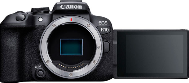 Câmera digital Canon EOS R10 - Frente, Tela Articulada